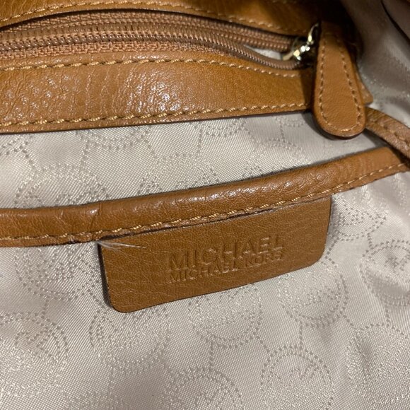 MICHAEL KORS Jet Set Chain Ring Large Tan Brown Leather Shoulder Tote Bag - Picture 10 of 14